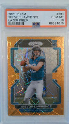 2021 Panini Prizm Lazer Prizm Trevor Lawrence #331 RC PSA 10