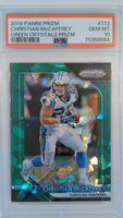 2018 Panini Prizm Green Crystals Prizm 56/75 Christian McCaffrey #172 #PSA 10