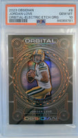2023 Panini Obsidian Orbital-Electric Etch Org 42/65 Jordan Love #8 PSA 10