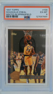 1997 Topps Minted in Springfield Shaquille O'Neal #109 PSA 6
