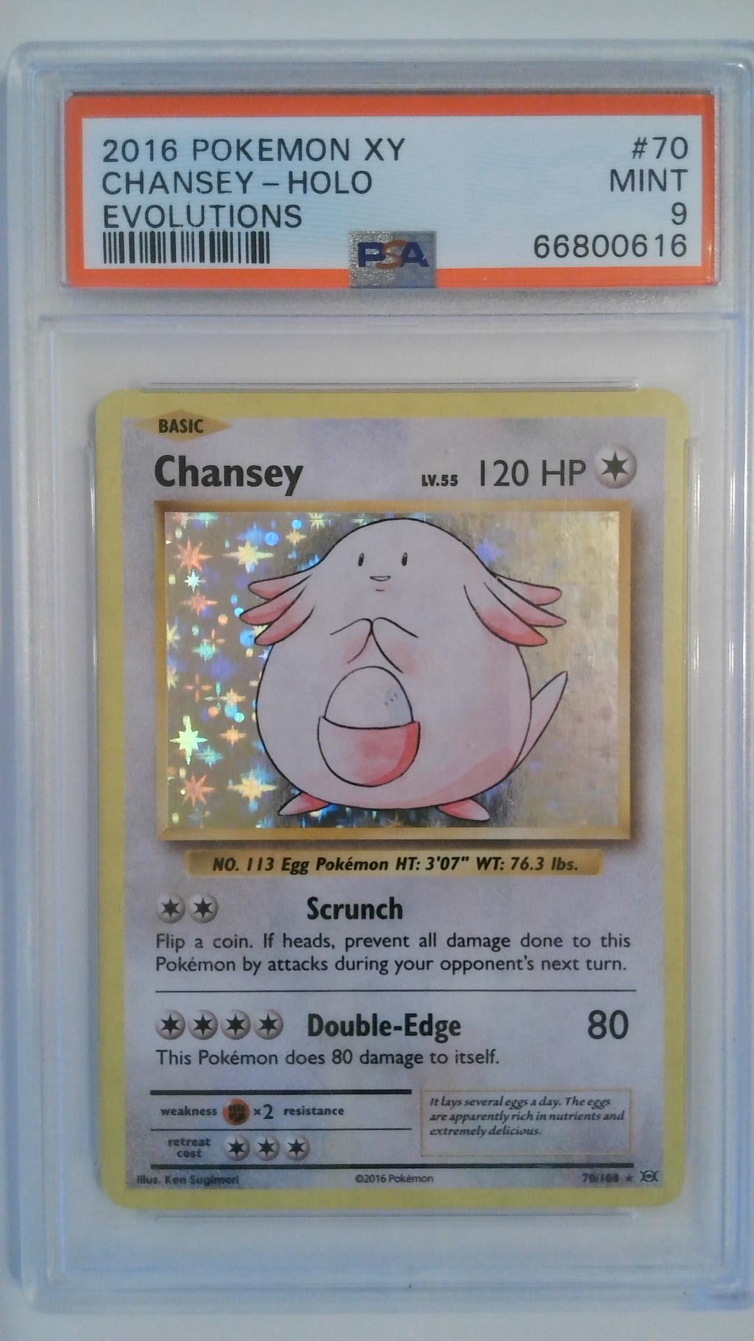 2016 Pokemon XY Evolutions Chansey - Holo #70 PSA 9