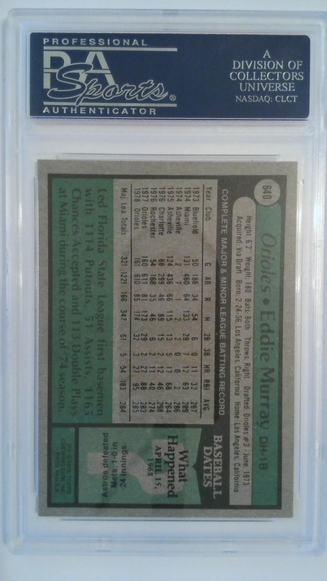 1979 Topps Eddie Murray #840 PSA 6