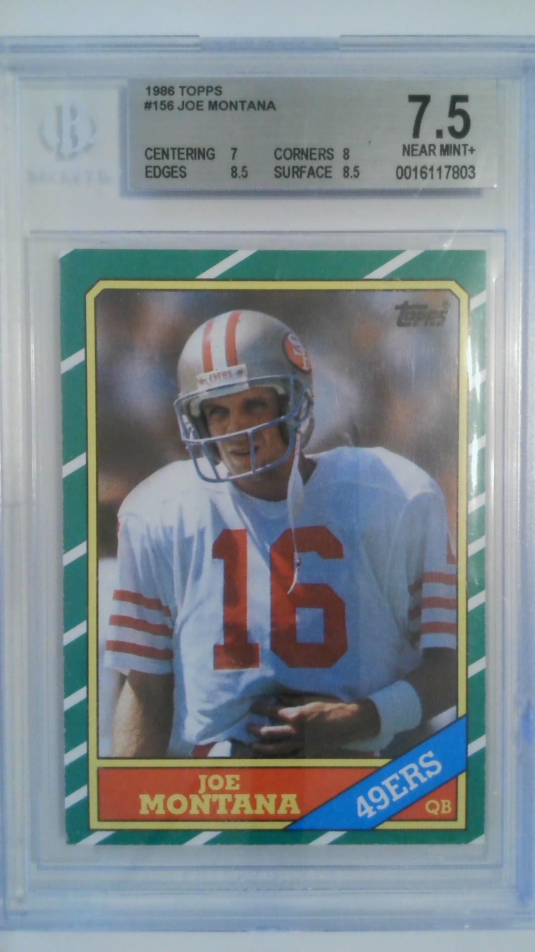 1986 Topps Joe Montana #156 BGS 7.5