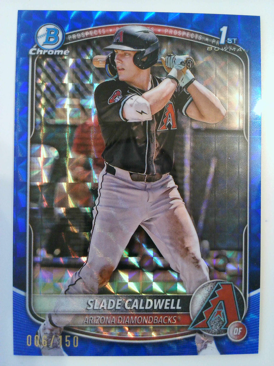 2025 Bowman Chrome Prospects Blue Geometric 006/150 Slade Caldwell #BCP-21