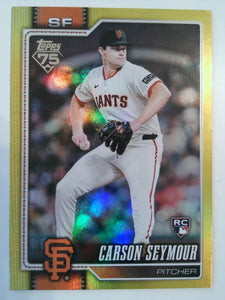 2025 Topps Series 1 Yellow 167/399 Carson Seymour #112 RC
