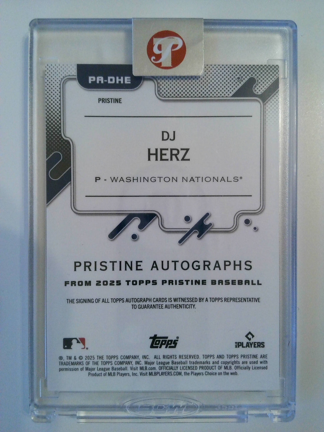 2025 Topps Pristine Autograph Gold Pristine 06/50 DJ Herz #PA-DHE RC