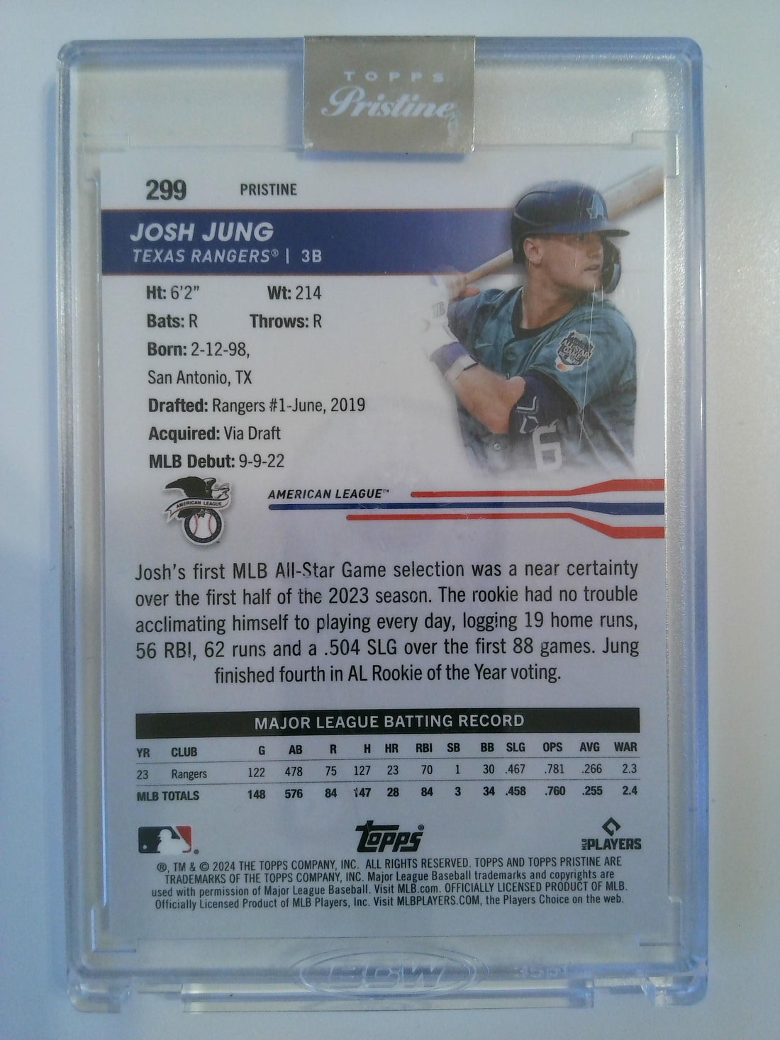 2024 Topps Pristine Purple Pristine 03/99 Josh Jung #299