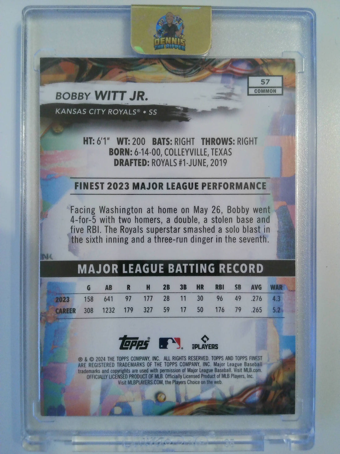 2024 Topps Finest Oil Spill Refractor Bobby Witt Jr. #57