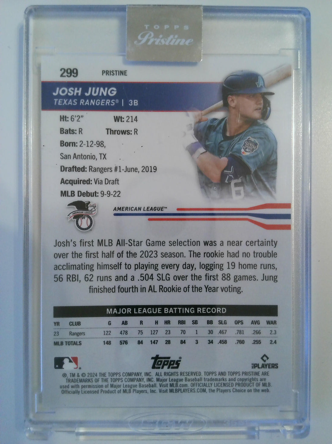 2024 Topps Pristine Purple Pristine 23/99 Josh Jung #299