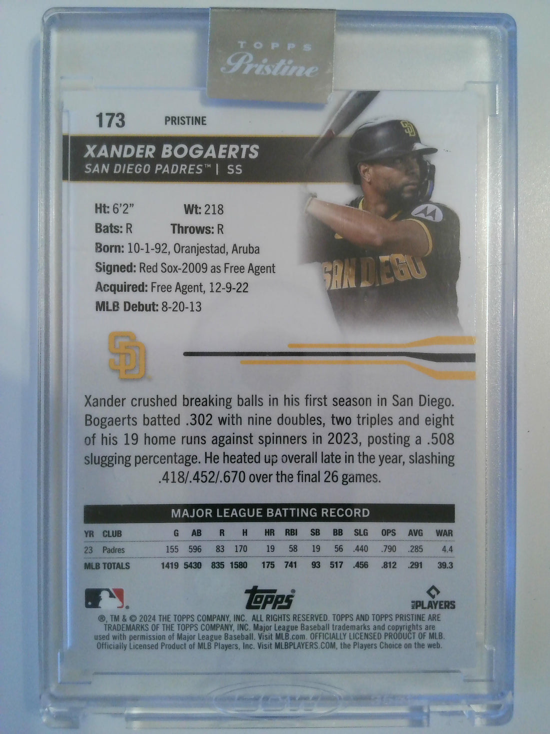 2024 Topps Pristine Blue Pristine 22/75 Yander Bogaerts #173