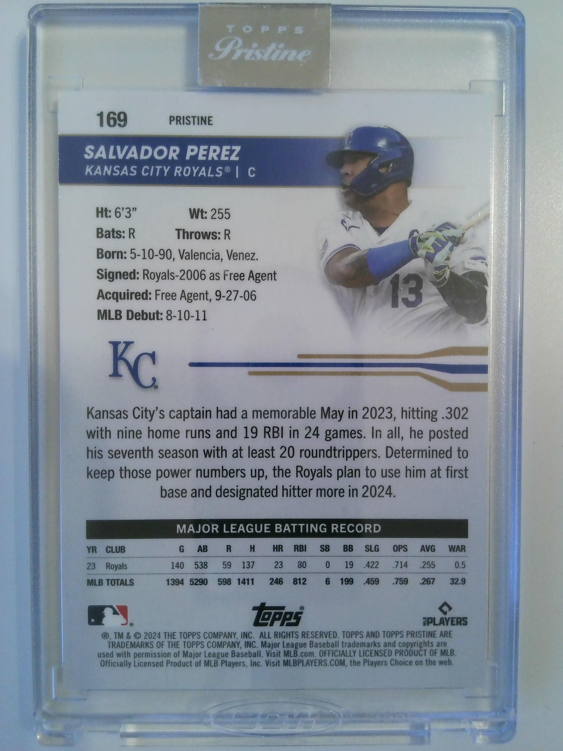 2024 Topps Pristine Orange Pristine 12/25 Salvador Perez #169