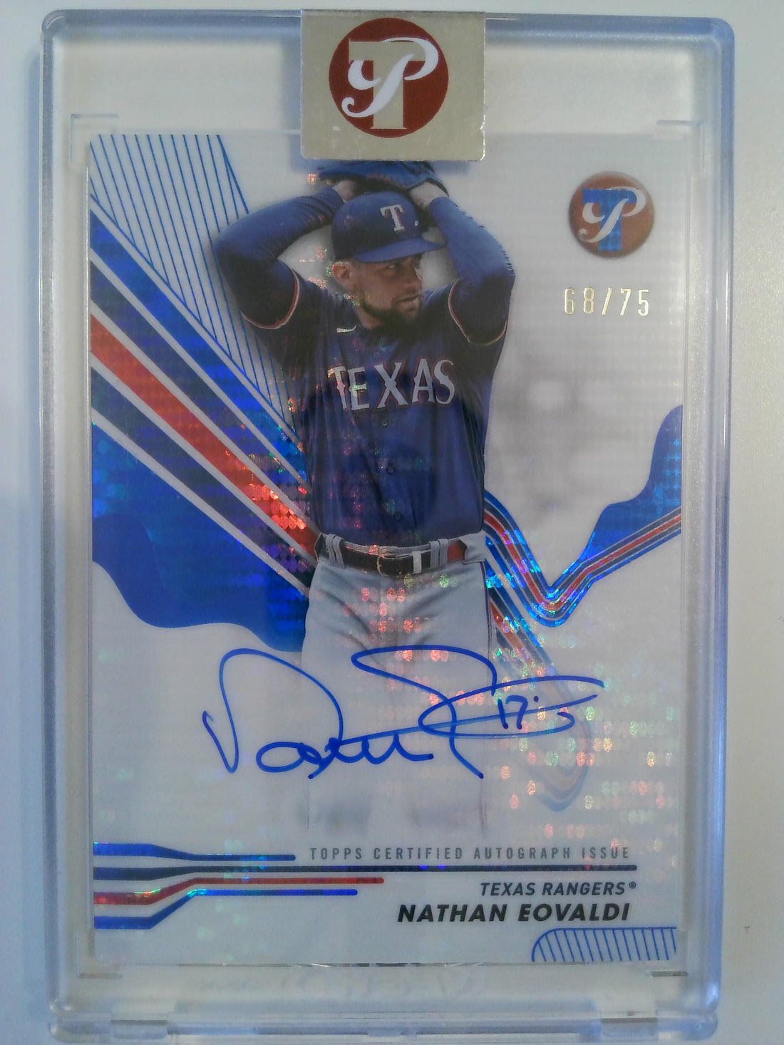 2024 Topps Pristine Autograph Blue 68/75 Nathan Eovaldi #PA-NE