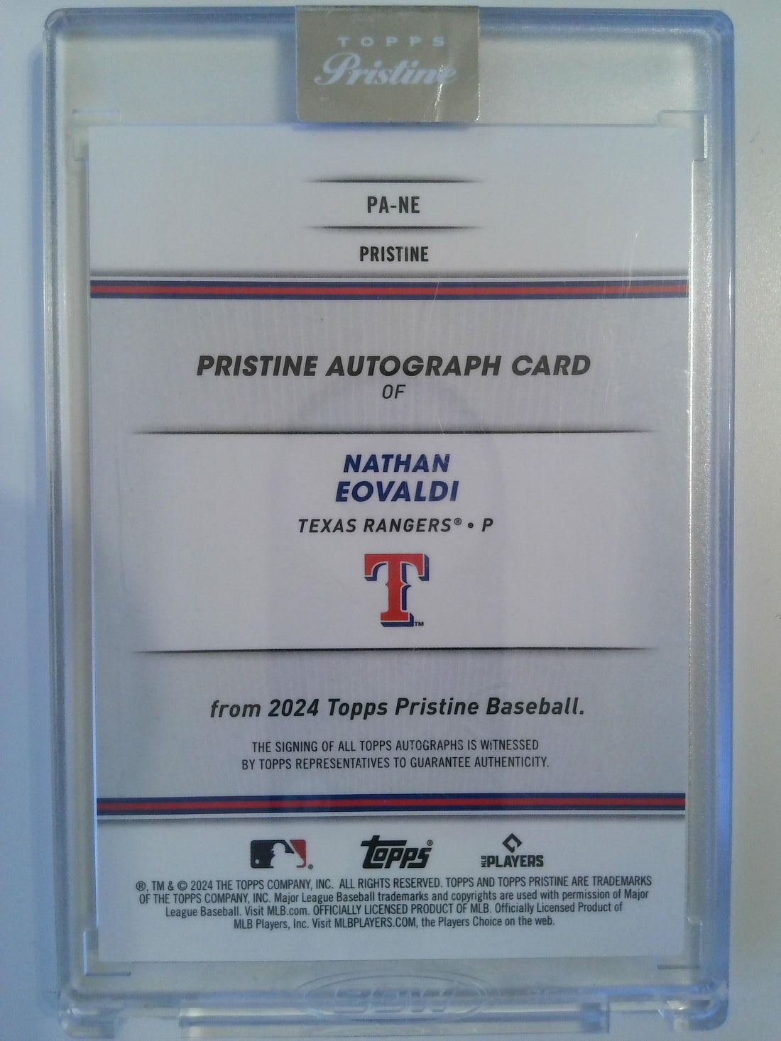 2024 Topps Pristine Autograph Blue 68/75 Nathan Eovaldi #PA-NE