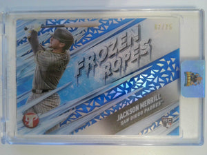 2024 Topps Pristine Frozen Ropes Blue 07/75 Jackson Merrill 07/75 Jackson Merrill #FR-28 RC