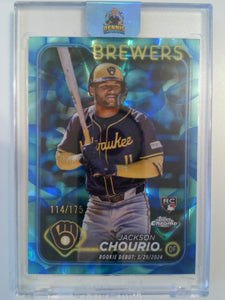 2024 Topps Chrome Update Aqua Blue Lava Refractor 114/175 Jackson Chourio #USC30 RC