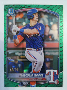 2025 Bowman Chrome Draft Reptilian Green 46/99 Malcolm Moore #BDC-191