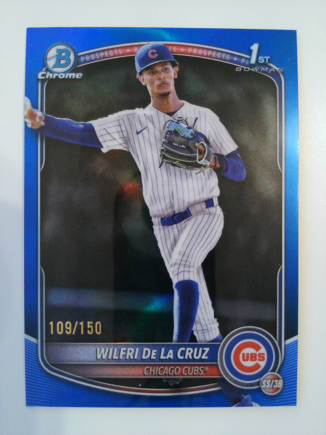 2025 Bowman Chrome Prospect Blue Refractor 109/150 Wilfri De La Cruz #BCP-209