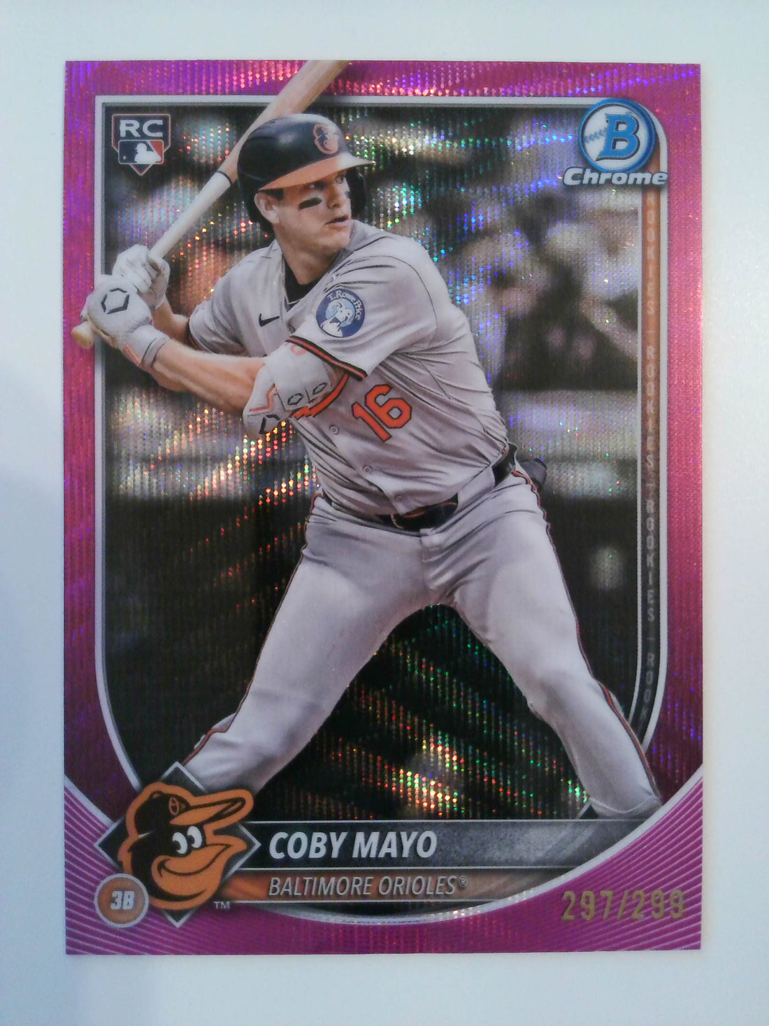 2025 Bowman Chrome PinkWave 297/299 Coby Mayo #83 RC