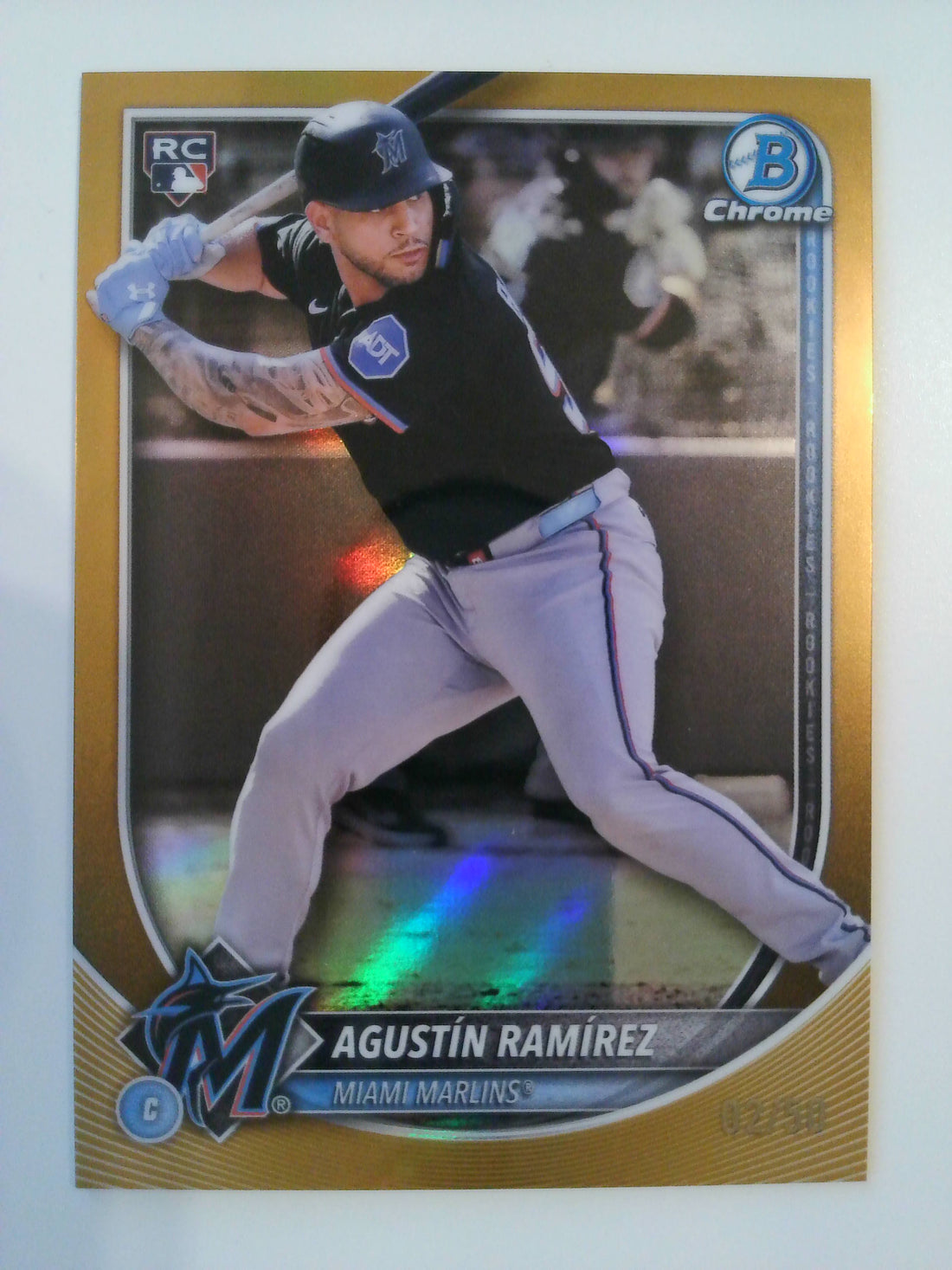 2025 Bowman Chrome Gold Refractor 02/50 Augustin Ramirez #91 RC