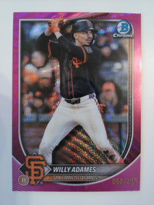 2025 Bowman Chrome Pink Wave Refractor 068/299 Willy Adames #14
