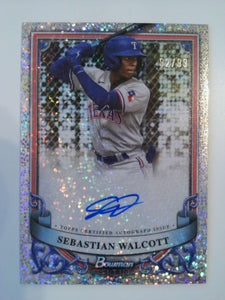 2024 Bowman Sterling Autograph Speckle Refractor 92/99 Sebastian Walcott #PA-SW
