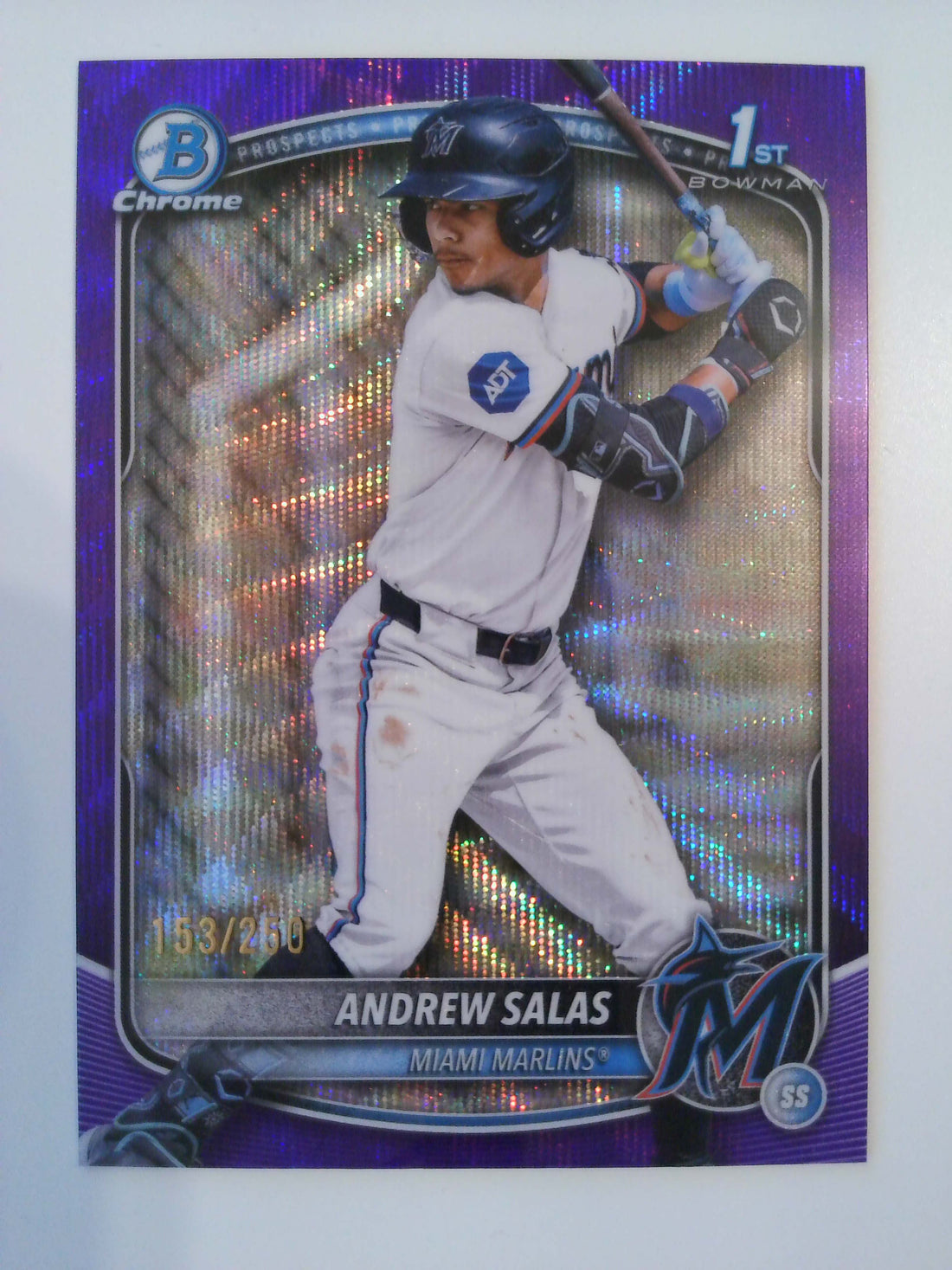 2025 Bowman Chrome Prospects Purple Wave 153/250 Andrew Salas #BCP-156