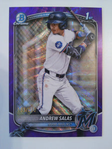 2025 Bowman Chrome Prospects Purple Wave 153/250 Andrew Salas #BCP-156