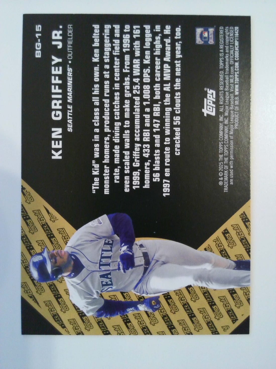 2025 Topps Update Black and Gold Ken Griffey Jr. #BG-15