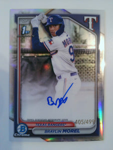2024 Bowman Chrome Propsect Autographs Refractor 405/499 Braylin Morel #CPA-BM