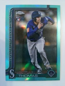 2025 Topps Chrome Update Aqua Refractor 074/199 Rhylan Thomas #USC185 RC