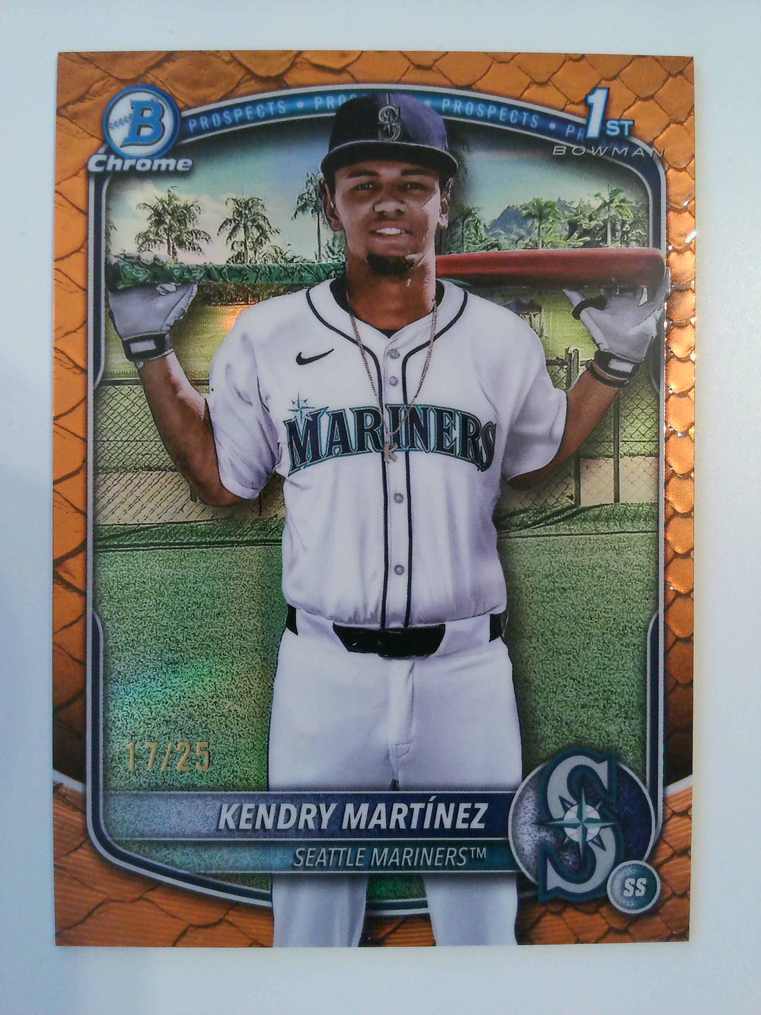 2025 Bowman Chrome Prospects Orange Reptilian 17/25 Kendry Martinez #BCP-159