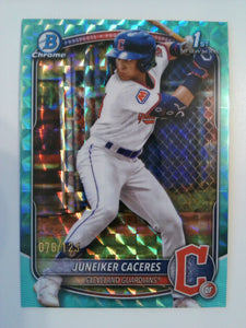 2025 Bowman Chrome Prospects Aqua Geometric Refractor 076/125 Juneiker Caceres #BCP-231