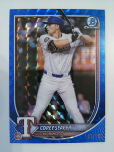 2025 Bowman Chrome Blue Geometric Refractor 127/150 Corey Seager #45