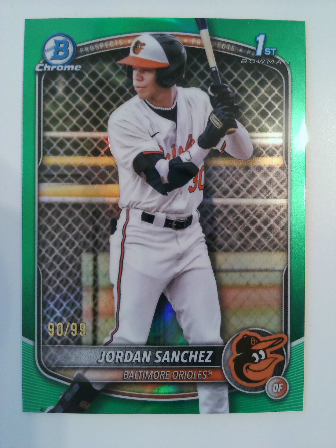 2025 Bowman Chrome Prospects Green Refractor 90/99 Jordan Sanchez #BCP-208