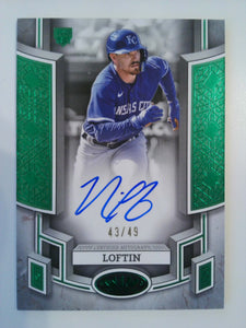 2024 Topps Tier One Break Out Autographs Green Foil 43/99 Nick Loftin #BOA-NLO RC