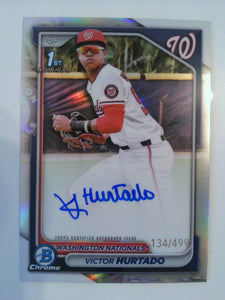 2024 Bowman Chrome Prospects Autograph Refractor 134/499 Victor Hurtado #CPA-VH