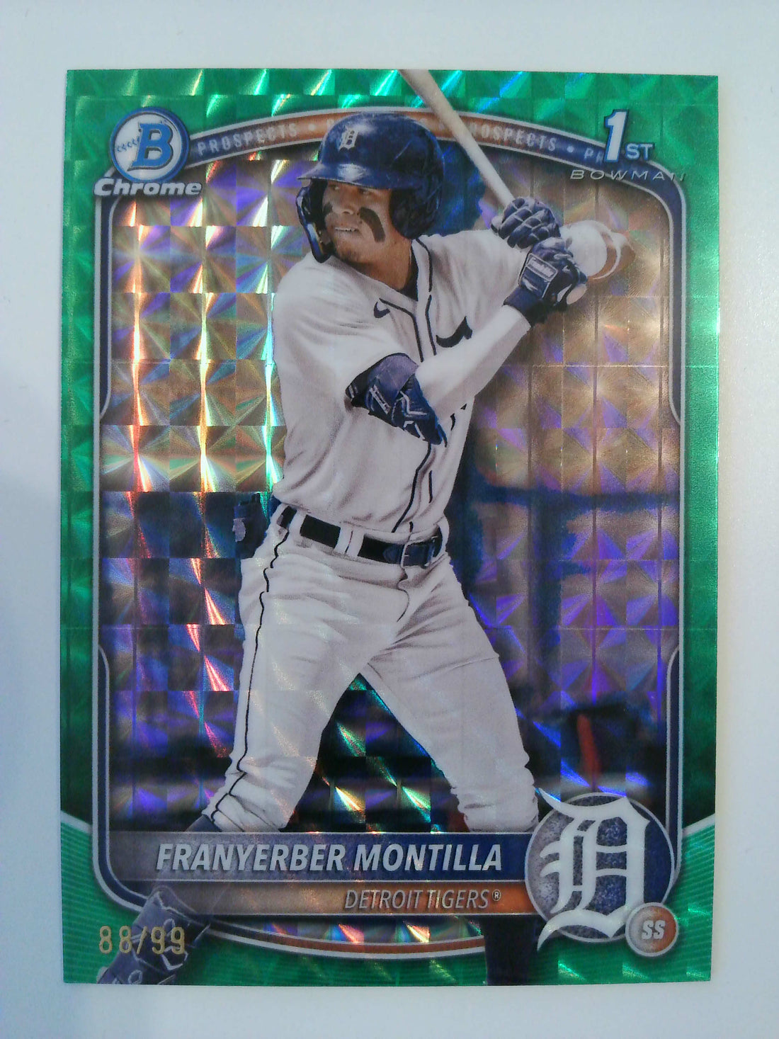 2025 Bowman Chrome Prospects Green Geometric Refractor 88/99 Franyerber Montilla #BCP-5