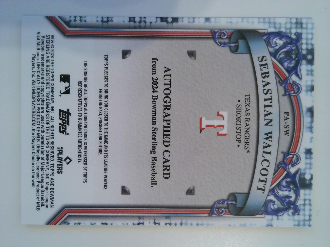 2024 Bowman Sterling Autograph Sebastian Walcott #PA-SW