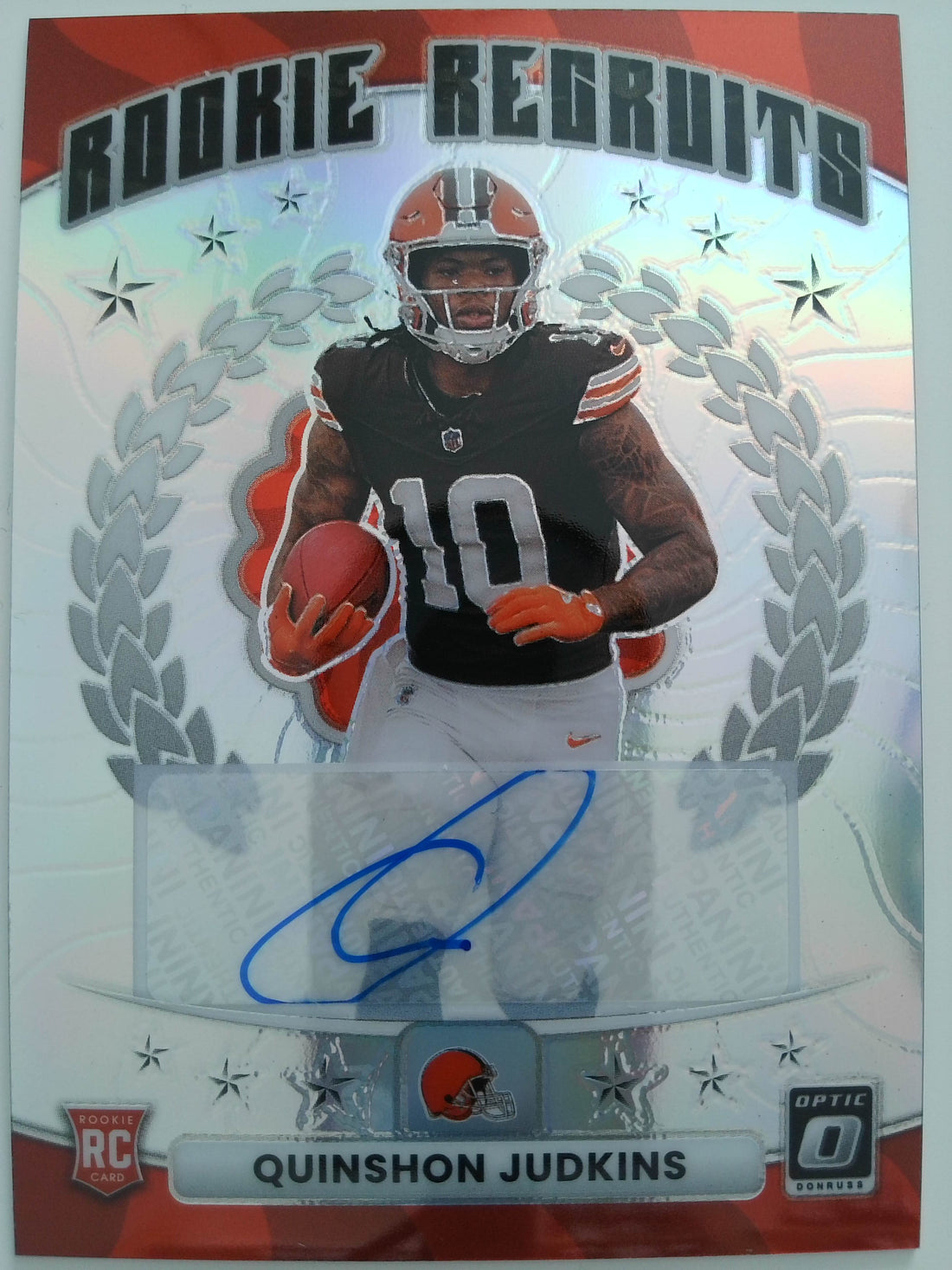 2025 Donruss Optic Football Rookie Recruits Autographs 101/199 Quinshon Judkins #13 RC