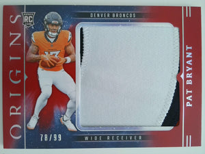 2025 Panini Origins Rookie Jumbo Jerseys Red 78/99 Pat Bryant #RJY-PBT RC