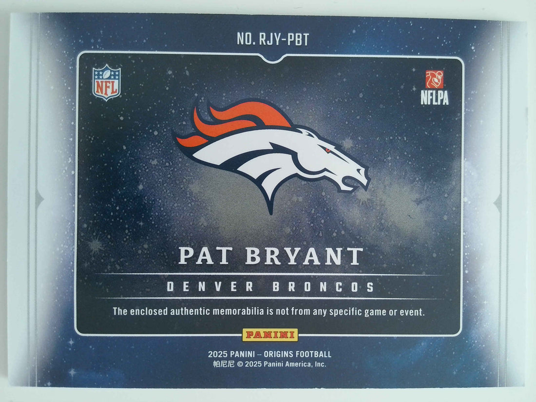 2025 Panini Origins Rookie Jumbo Jerseys Red 78/99 Pat Bryant #RJY-PBT RC