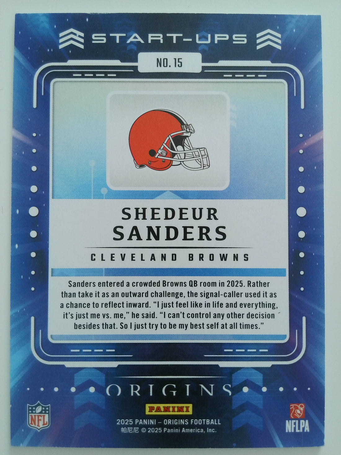 2025 Panini Origins Start-Ups Shedeur Sanders #15 RC