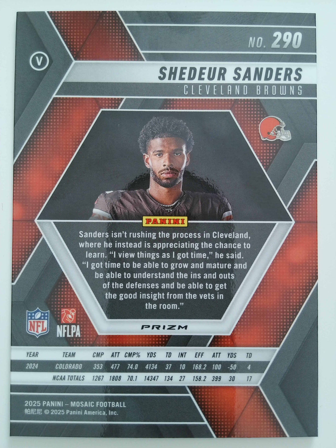 2025 Panini Mosaic Mosaic Shedeur Sanders #290 RC