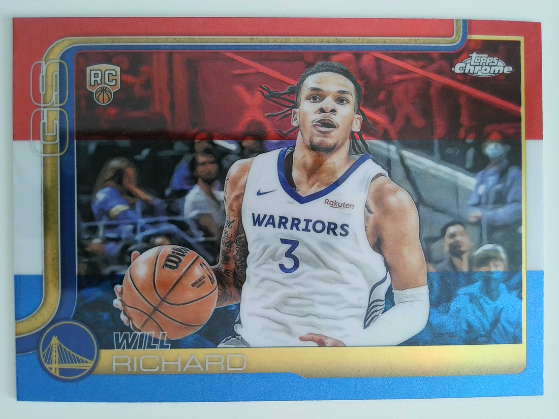 2025-26 Topps Chrome Basketball Red White and Blue Refractor Will Richard #287 RC
