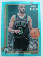 2025-26 Topps Chrome Basketball Teal Refractor 066/299 Derrick White #71