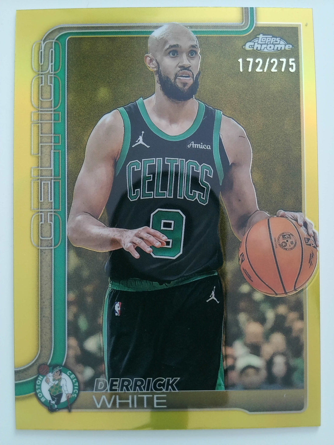 2025-26 Topps Chrome Yellow Refractor 172/275 Derrick White #71