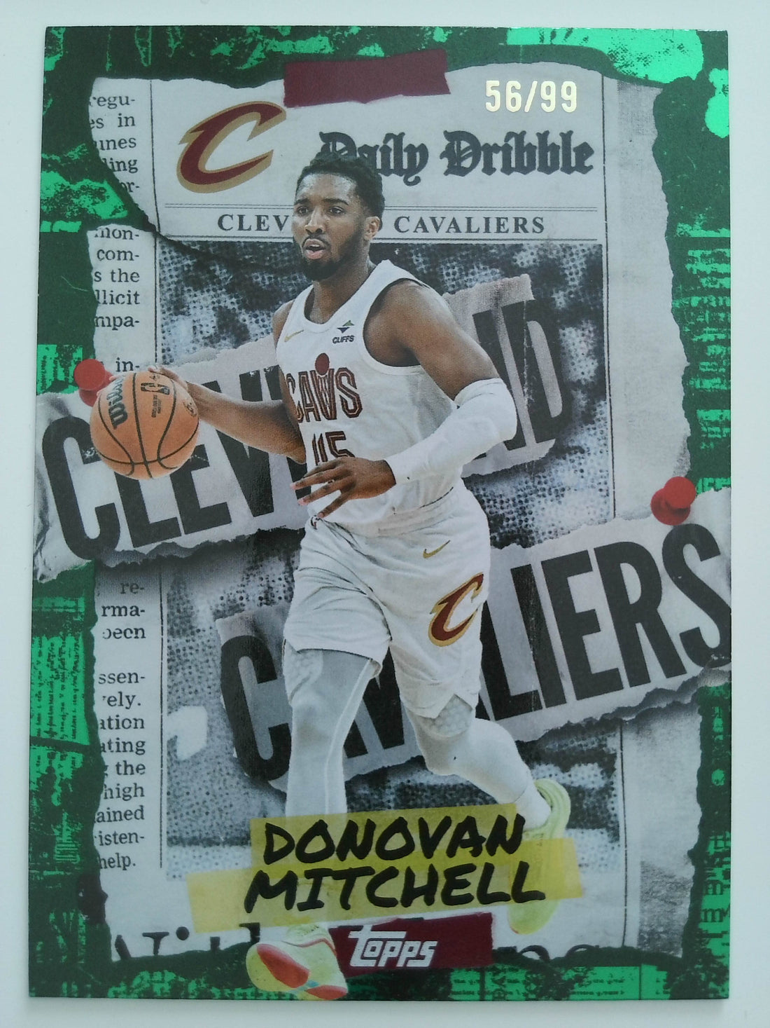 2025-26 Topps Basketball The Daily Dribble Green Rainbow 56/99 Donovan Mitchell #DD-8