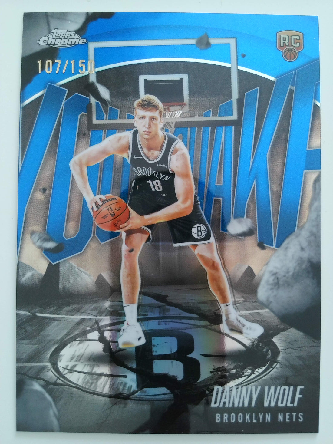 2025-26 Topps Chrome Basketball Youthquake Blue Refractor 107/150 Danny Wolf #YQ-8 RC