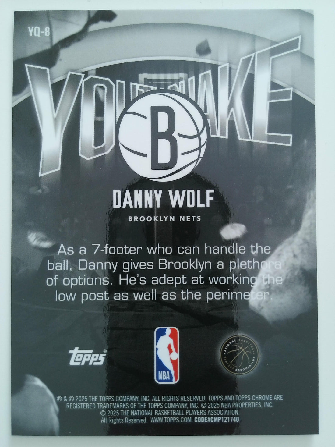 2025-26 Topps Chrome Basketball Youthquake Blue Refractor 107/150 Danny Wolf #YQ-8 RC