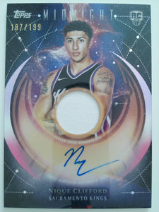 2025-26 Topps Midnight Basketball Rookie Jersey Autographs Twilight 187/199 Nique Clifford #RJA-NC RC